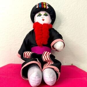 Doll in the Nepalese national costume - Colorful and vibrant 10 inches tall